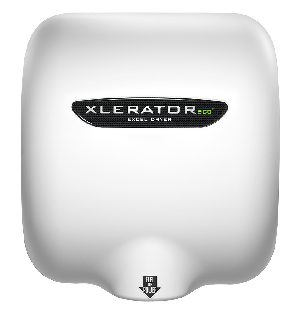  XLERATOR eco XL-BW-ECO 1.1N 高速業務用ハンドドライヤー、白熱硬化性カバー、自動センサー、表面実装、ノイズ低減ノズル、LEED クレジット、熱なし 4.5...