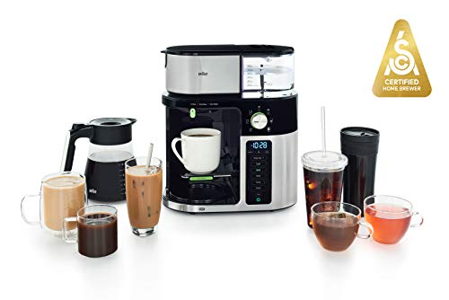  Braun MultiServeコーヒーマシン、7つのプログラム可能な醸造サイズ/ 3つの強み+お茶用のアイスコーヒーとお湯、ガラス製カラフ（10カップ）、ステン...