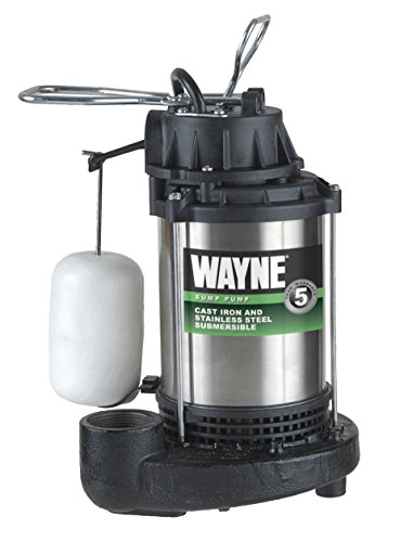 Wayne CDU1000 1 HP 水中鋳鉄およびステンレス鋼製排水ポンプ、統合垂直フロート スイッチ付き - 58321-WYN2
