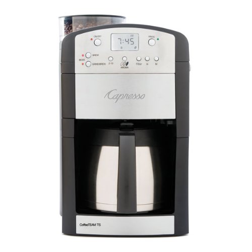 Capresso 465 CoffeeTeam TS 10カップ デジタルコーヒーメーカー 円錐バリグラインダーとサーマルカラフェ付き