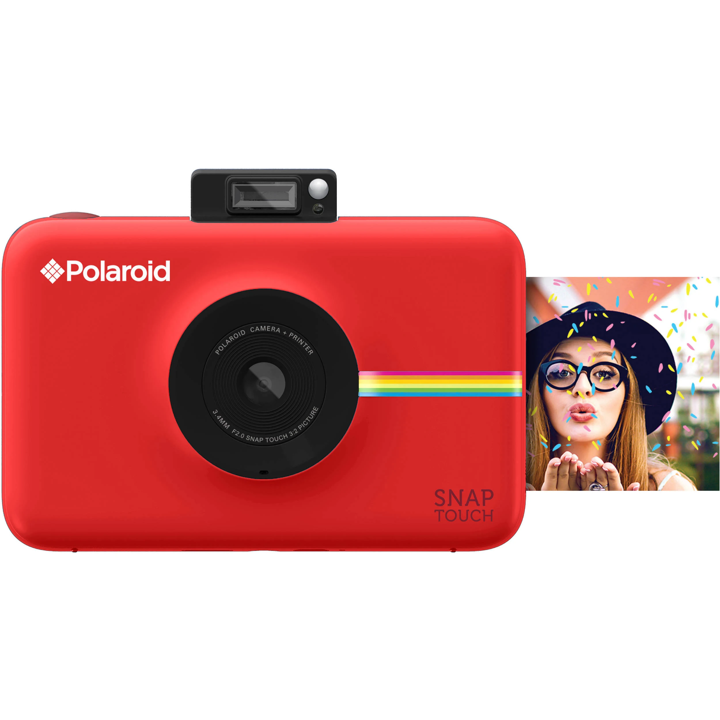 Polaroid ジンクゼロインク印刷技術を備えたLCDディスプレイ（赤）を備えたスナップタッチインスタントプリントデジタルカメラ