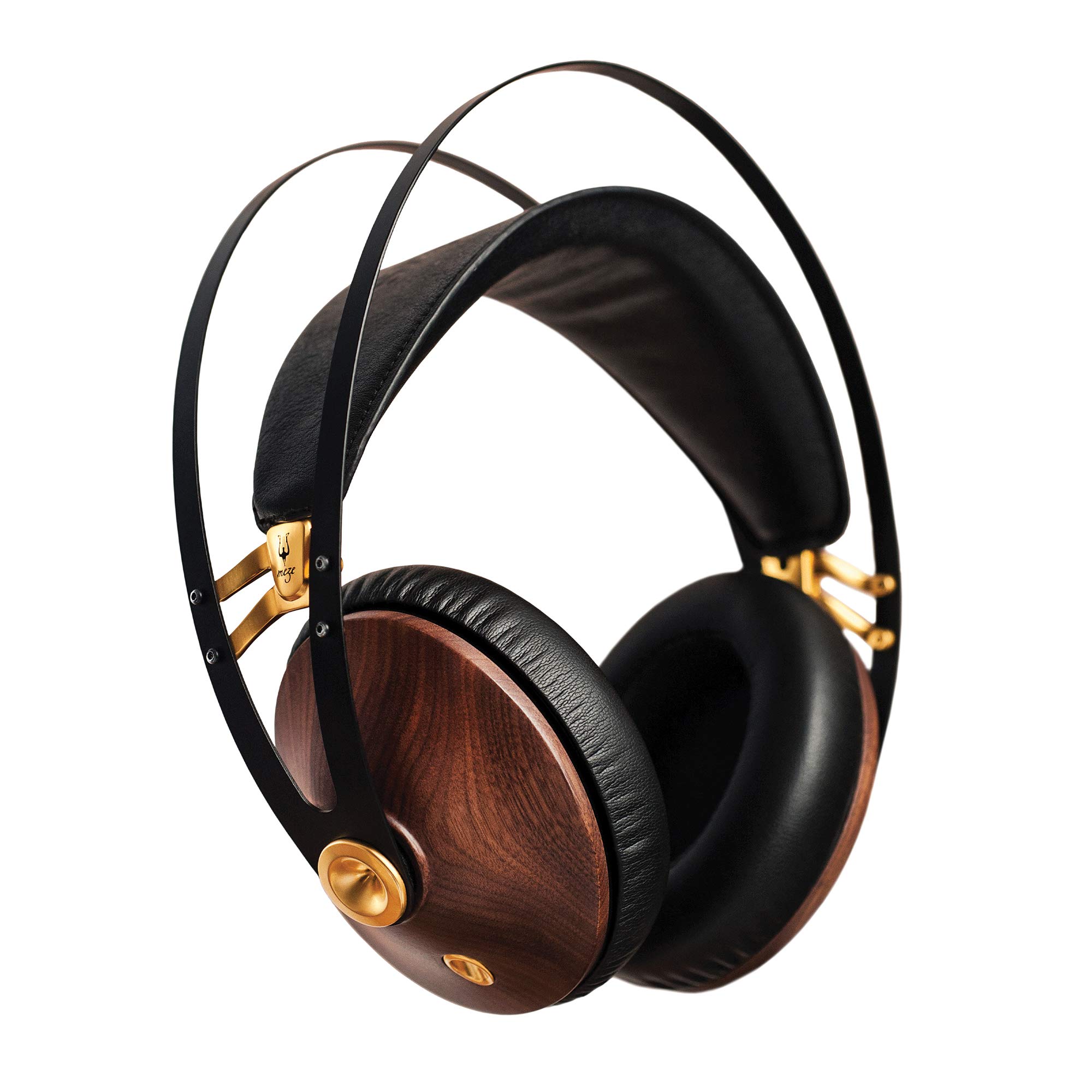  Meze Headphones Meze 99 クラシック ウォルナット ゴールド |マイクと自動調整可能なヘッドバンド付きの有線オーバーイヤーヘッドフォン |オーディオフ...