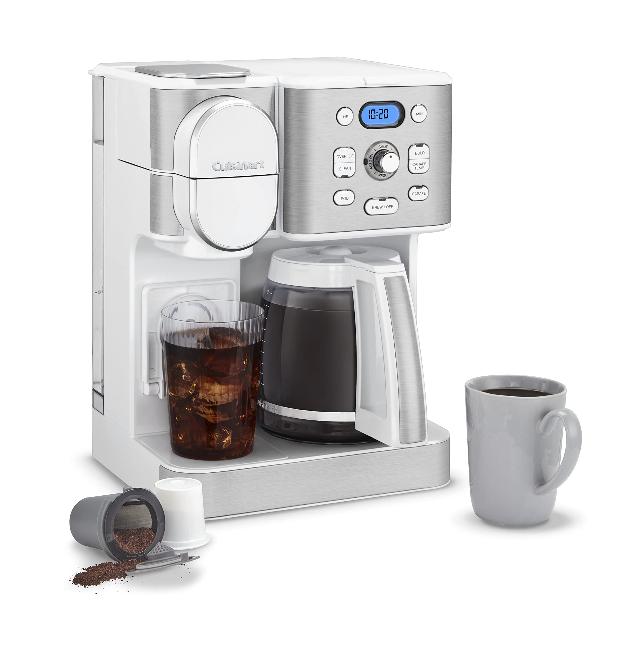  Cuisinart コーヒーメーカー、12カップガラスカラフェ、自動ホット&アイスコーヒーメーカー、シングルサーバーブリューワー、ステンレススチール、SS-16W、ホワイト...