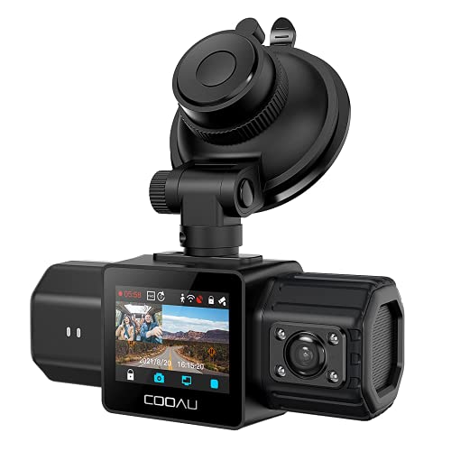 COOAU GPS内蔵デュアルダッシュカム、車用1080PフロントおよびリアWiFiダッシュカメラ、ソニーセンサー、スーパーキャパシター、4 IRナイトビジョン、...