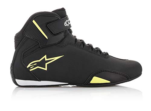 Alpinestars メンズ Sektor Street オートバイ シューズ、ブラック/イエロー、13.5...