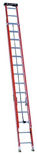 Louisville Ladder プロトップ付き 28 フィート グラスファイバー延長はしご、耐荷重 300 ポンド、L-3022-28PT