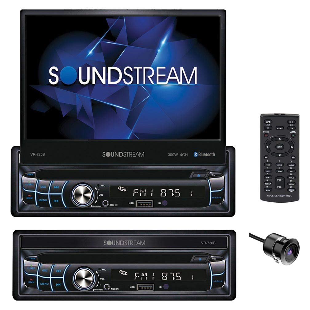 Soundstream VR-720B シングル DIN カーステレオ DVD/CD Bluetooth マル...