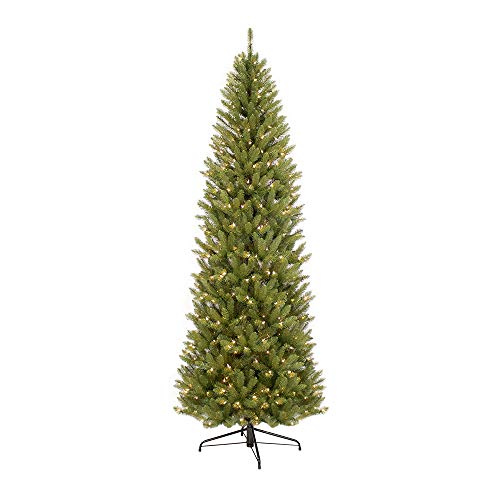 Puleo International 7.5フィートの点灯済みフレーザーファーペンシル人工クリスマスツリー、...