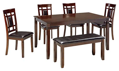 Ashley Furniture アシュリーによるシグネチャーデザイン-ベノックスダイニングテーブルセット-6ピースセット-コンテンポラリースタイル-ブラウン
