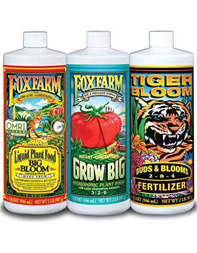 Fox Farm FoxFarm FX14050 ビッグ ブルーム、グロー ビッグ & タイガー ブルーム液体肥料栄養剤トリオ ハイドロフォーミュラ、3/32 オンス ボトル