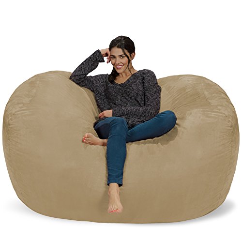 Chill Sack ビーンバッグチェア：巨大な6フィートの低反発家具バッグと大きなラウンジャー - 柔らかいマイクロファイバーカバー付きの大きなソファ