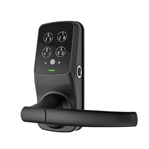  PIN Genie Lockly 指紋認証 Bluetooth キーレス エントリー ドア スマート ロック (PGD628F) |高度な電子タッチスクリーン システム |個別のPINコード入力 | iOS...