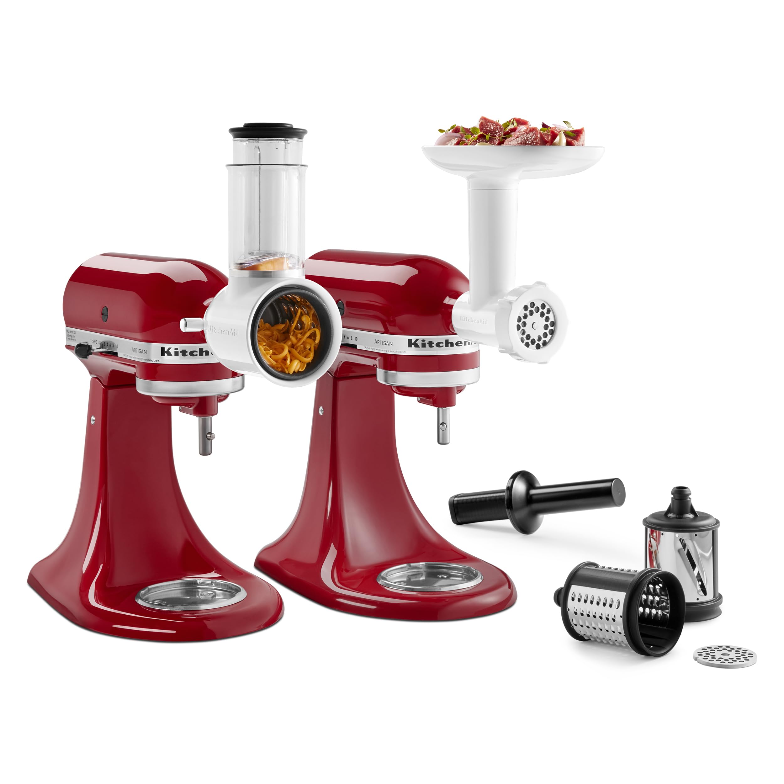 KitchenAid フードグラインダー + フレッシュプレップスライサー/シュレッダーアタッチメントバンドル、ホワイト