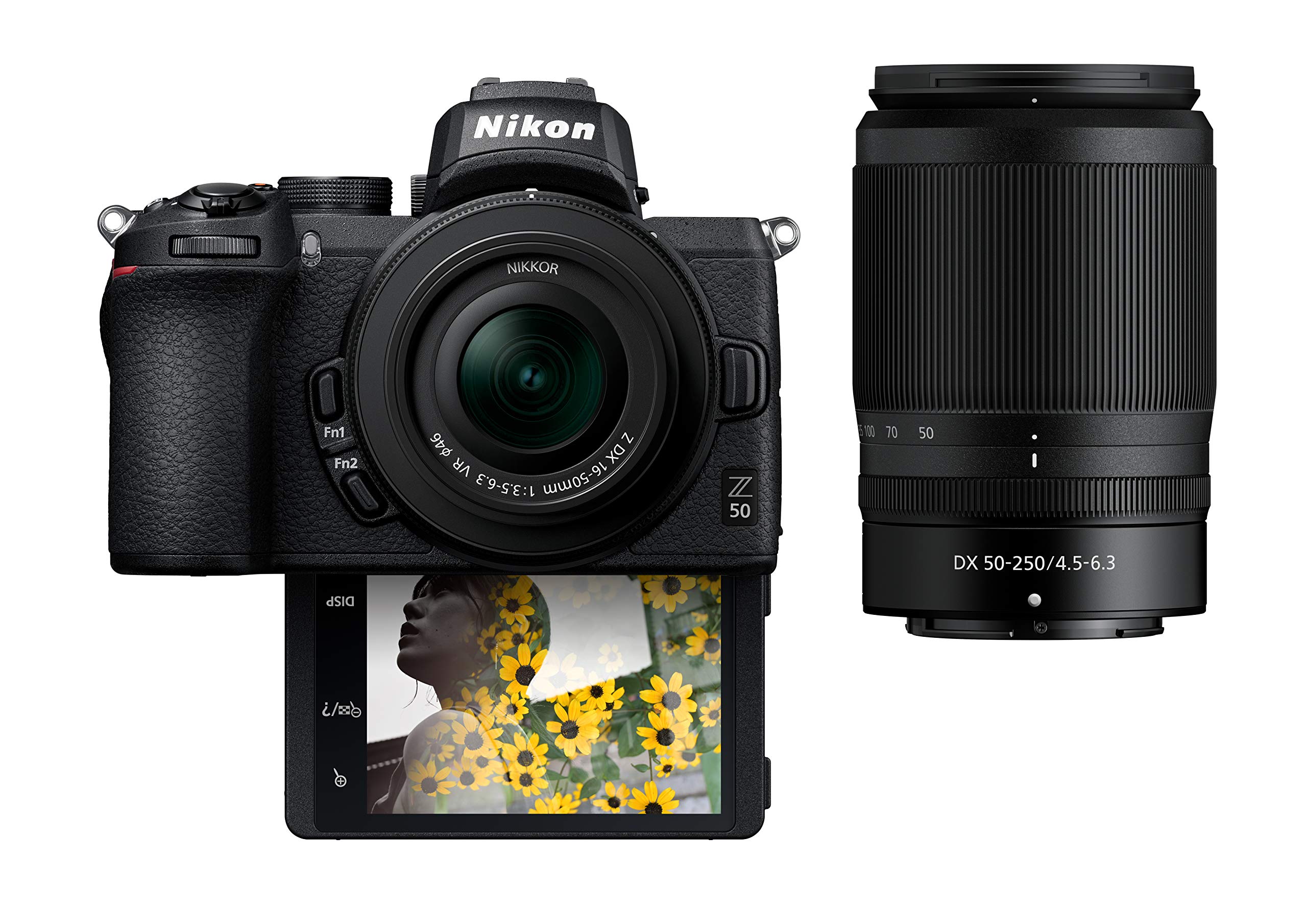  Nikon Z50 コンパクトミラーレスデジタルカメラ、フリップアンダー「Selfie/Vlogger」LCD 付き | 2 ズームレンズキットの内容: NIKKOR Z DX 16-50mm f/3.5-6.3 VR & NIKKOR...