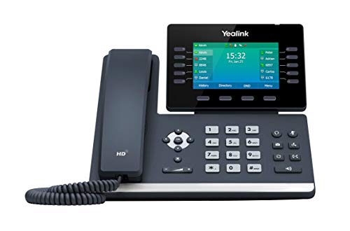  Yealink T54W IP 電話、16 VoIP アカウント。 4.3インチのカラーディスプレイ。 USB 2.0、802.11ac Wi-Fi、デュアルポート ギガビット イーサネット、802.3af PoE、...