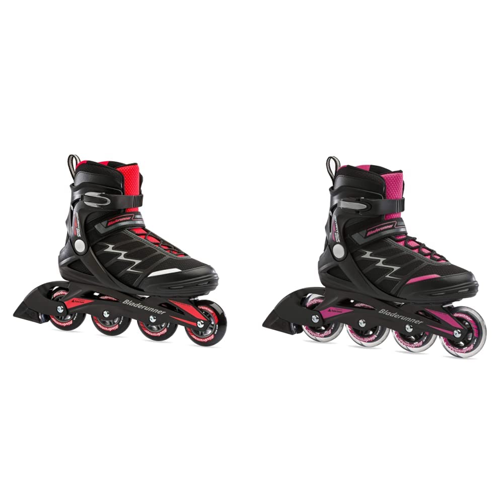 Rollerblade Bladerunner by Advantage Pro XT メンズ 大人用フィットネス インライン スケート、黒と赤、インライン スケート