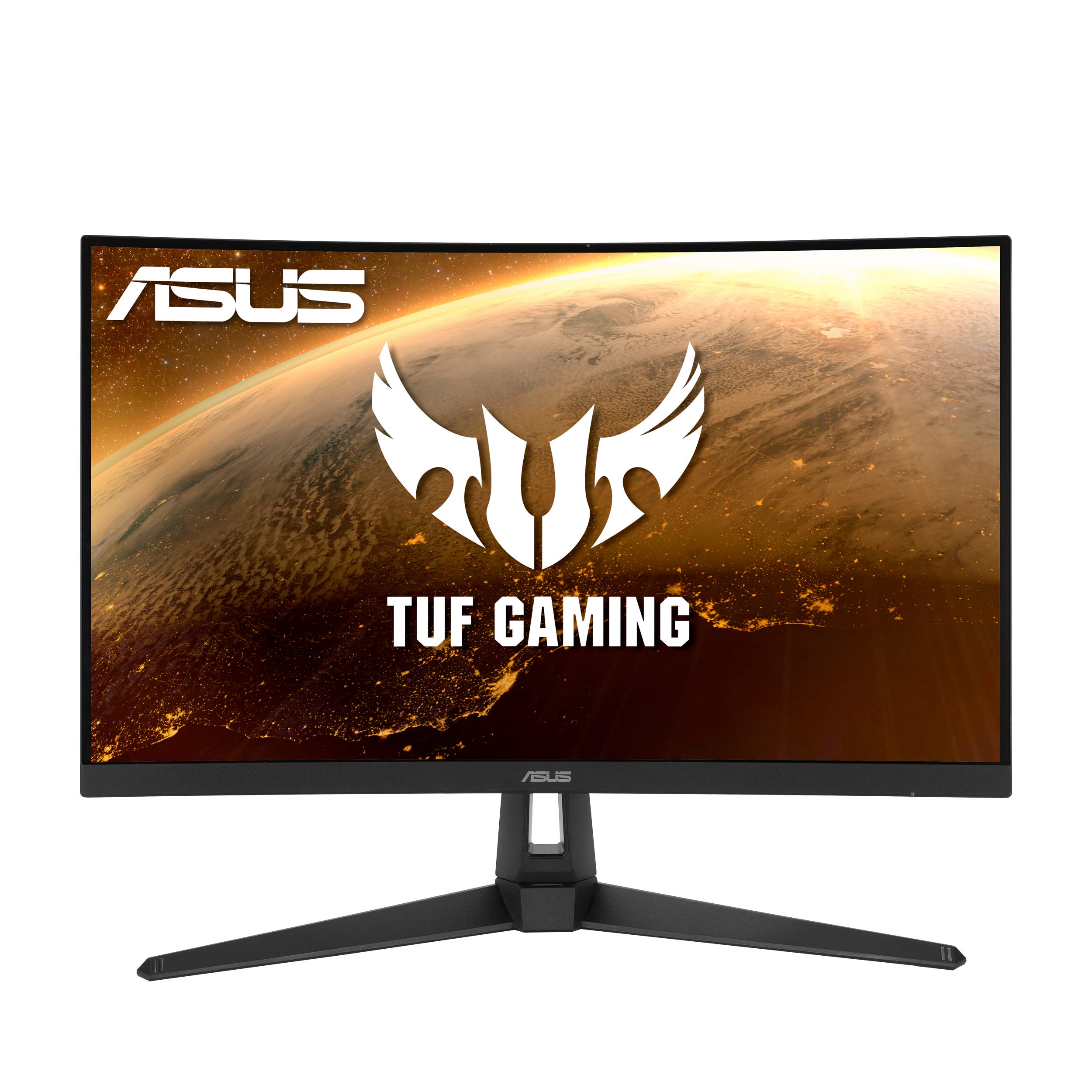  Asus TUF Gaming VG27VH1B 27 曲面モニター、1080P フル HD、165Hz (144Hz をサポート)、超低モーションブラー、アダプティブ同期、FreeSync プレミアム、1ms、Eye...