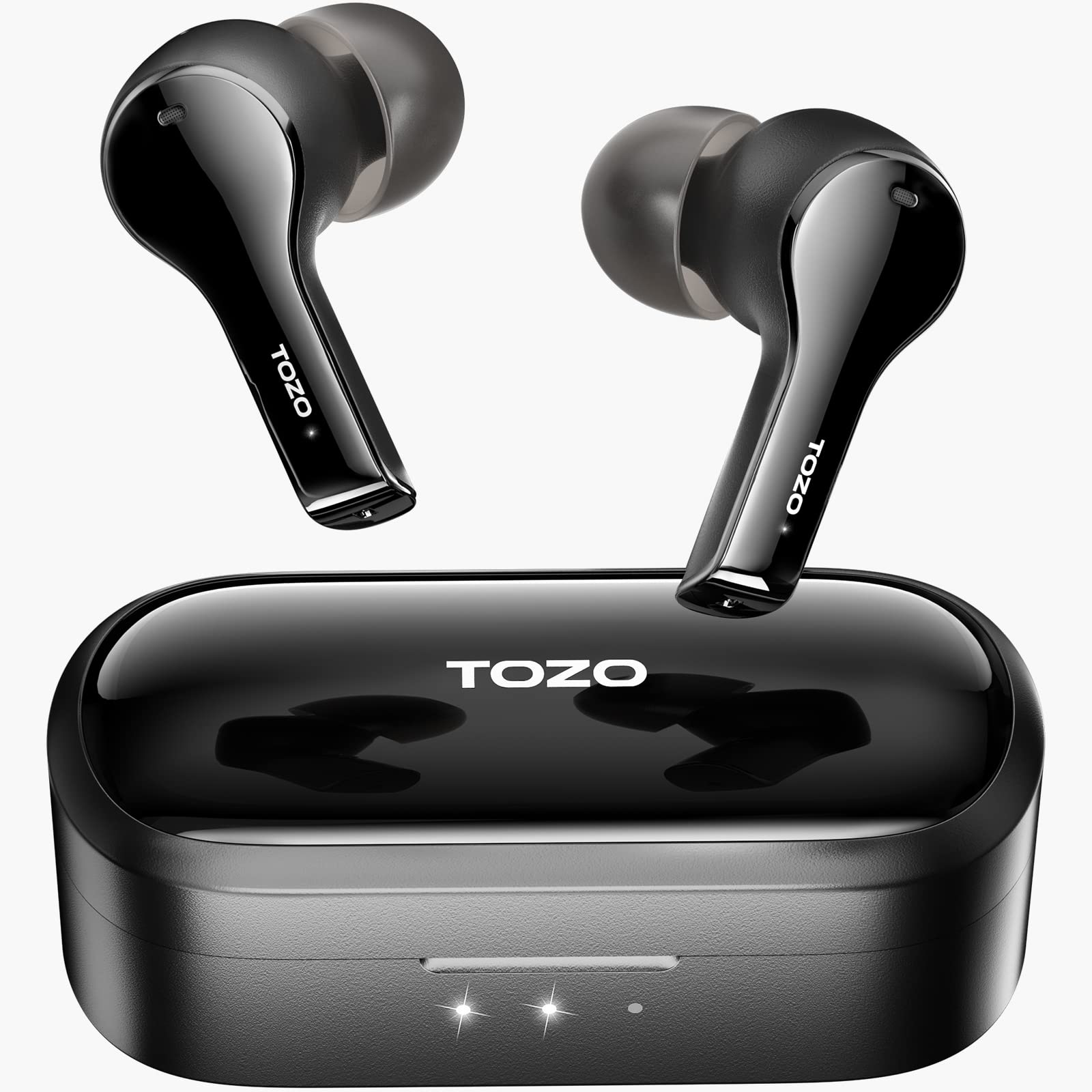  TOZO T9 完全ワイヤレスイヤホン 環境ノイズキャンセリング 4 マイク通話 ノイズキャンセリングヘッドフォン 重低音 Bluetooth 5.3 軽量ワイヤレス充電...