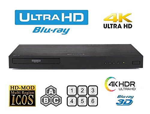  HDI LG UHD 4K リージョンフリー ブルーレイ ディスク DVD プレーヤー - PAL NTSC Ultra HD - USB - 100-240V 50/60Hz 世界中で使用可能 & 6 フィート マルチ システム 4K...