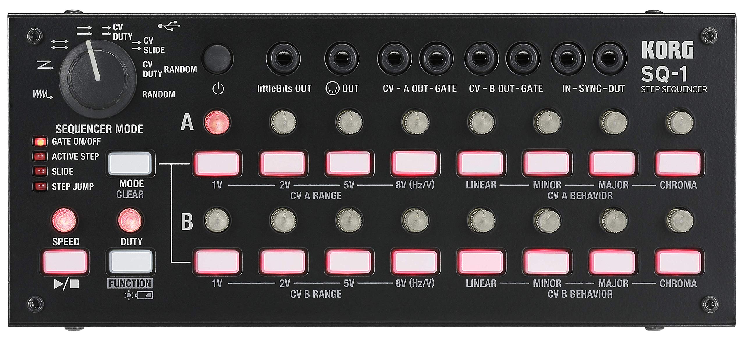 Korg CV シーケンサーおよびシンク ボックス (SQ1)、黒、小