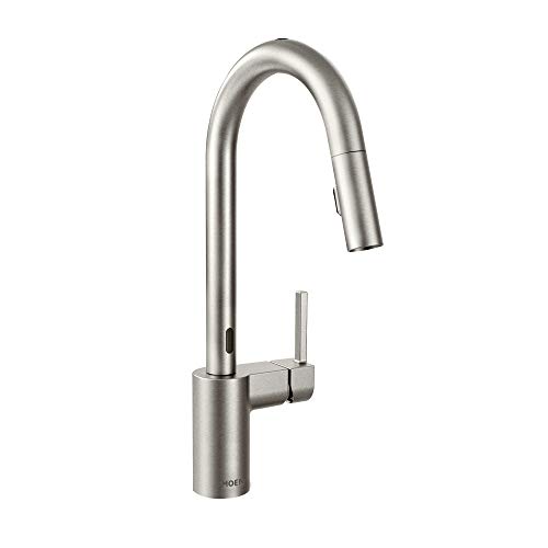 Moen 7565ESRS Align Motionsense Two-Sensor Touchless One-Handle High Arc Modern Pulldown Kitchen Faucet with Reflex、SpotResistステンレス
