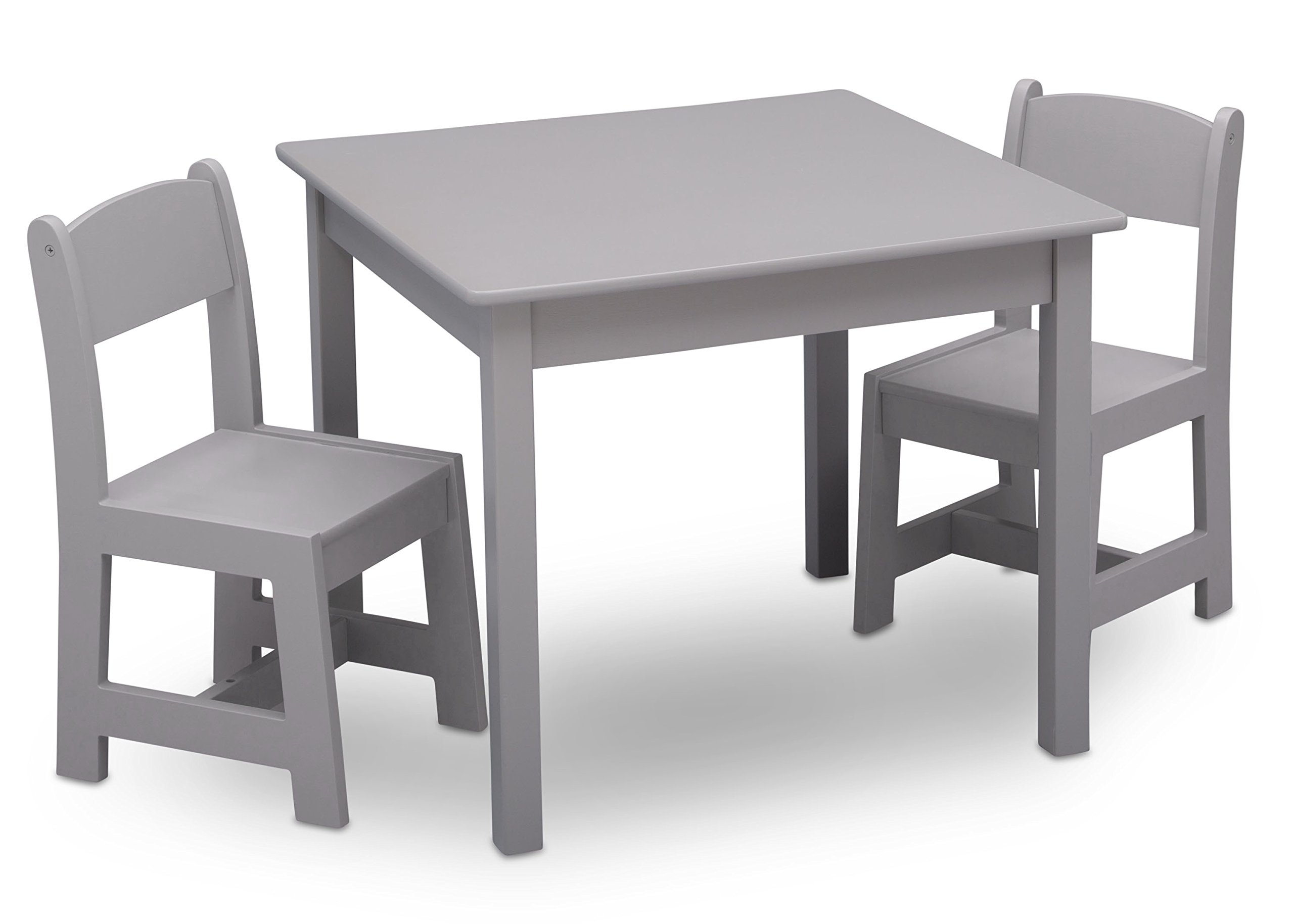  Delta Children MySize キッズ木製テーブルと椅子セット (椅子 2 脚付き) - アートや工芸品、おやつタイムなどに最適 - Greenguard ゴールド認定、グレー、3...