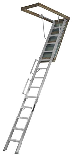 LOUISVILLE LADDER 16 Louisville Ladder22.5インチx63インチのアルミニウム屋根裏はしご、天井の高さ10 'から12'に適合、容量350ポンド、AL228P