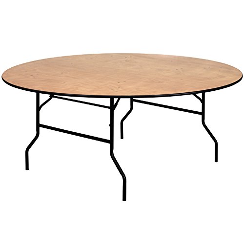 Flash Furniture 72RND 木製折りたたみテーブル、72 フィート ラウンド、ブラック
