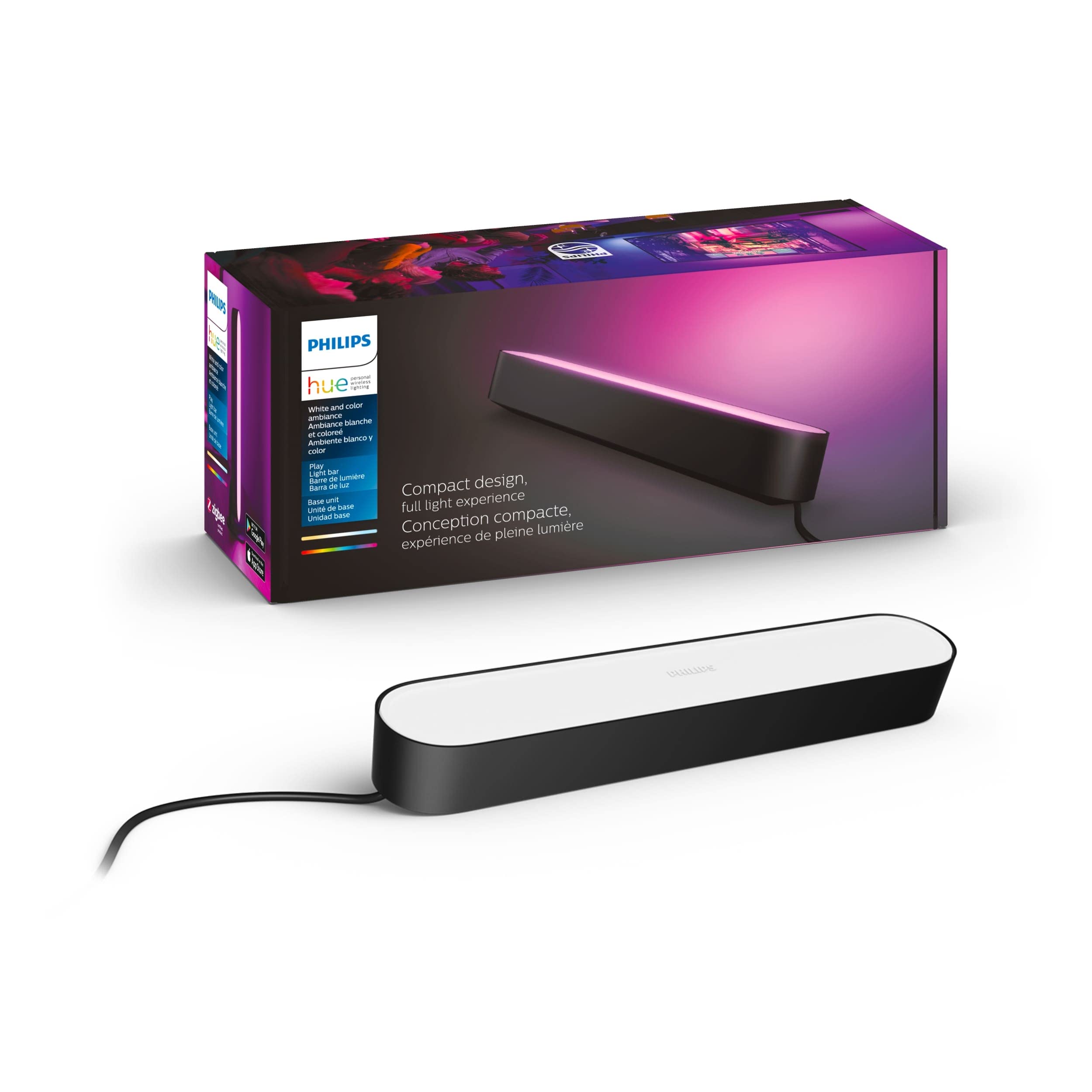 Philips Hue Play ホワイト & カラー スマート ライト、2 パック ベース キット、ハブが必要/電源付属 (Alexa、Apple Homekit、Google Home と互換性あり)