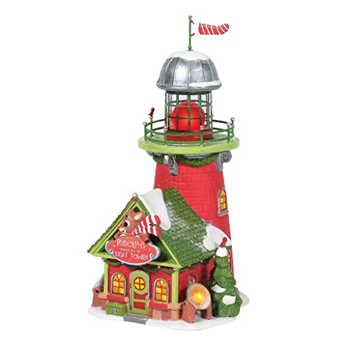 Department 56 North Pole Village Rudolph The Red-Nosed Reindeer Blinking Beacon Lit Building、7.8 Inch、Multicolor