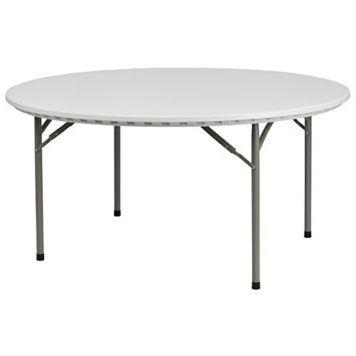 Flash Furniture 60インチの円形御影石プラスチック折りたたみテーブル
