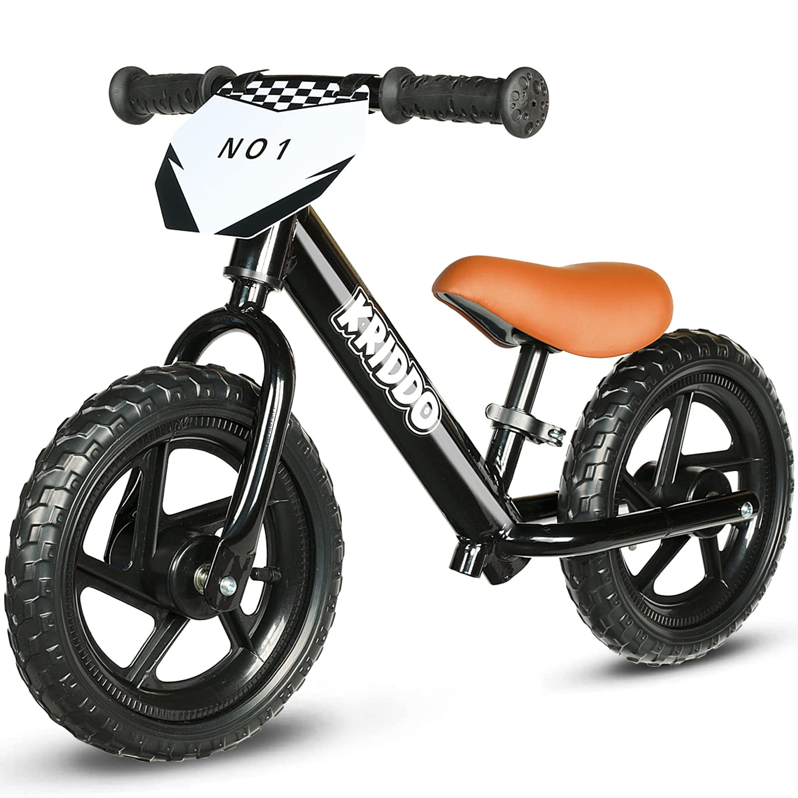  KRIDDO 幼児用バランスバイク 2歳、18ヶ月から5歳、カスタマイズプレート付き12インチプッシュ自転車（ステッカー3セット付属）、安定したバランス...
