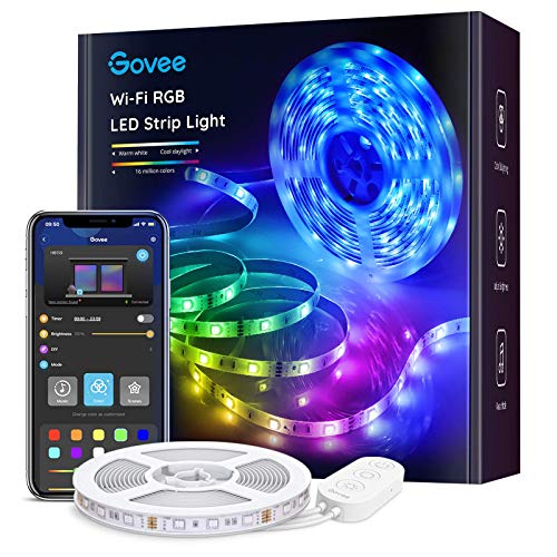  Govee スマート LED ストリップ ライト WiFi LED ライト ストリップ Alexa および Google アシスタントと連携 アプリ制御および音楽同期機能付きマルチカラー...