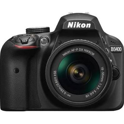 Nikon D3400 24.2 MP DSLRカメラ（18-55mm VRレンズキット1571B付き）（黒）...