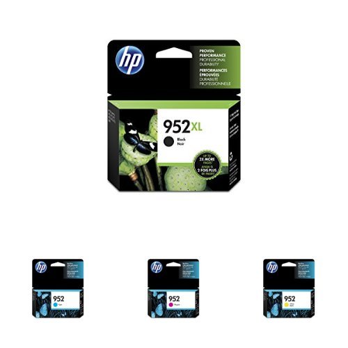 HP 952 / 952Xl (N9k28an) インク カートリッジ (シアン マゼンタ イエロー ブラック) 4 パック、小売パッケージ入り