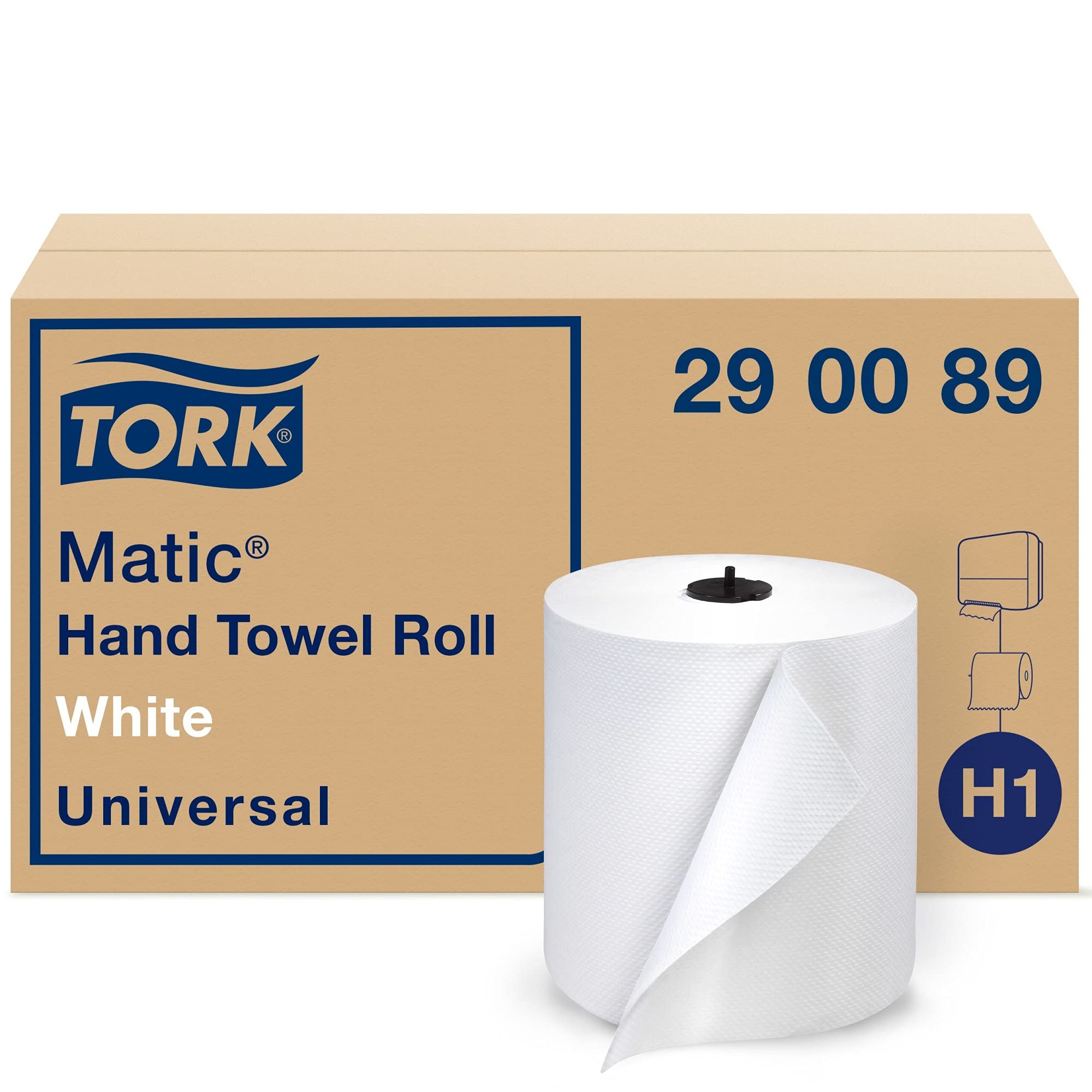Tork Matic Paper ハンドタオルロール ホワイト H1、ユニバーサル、100% 再生繊維、6 ロール x 700 フィート、290089