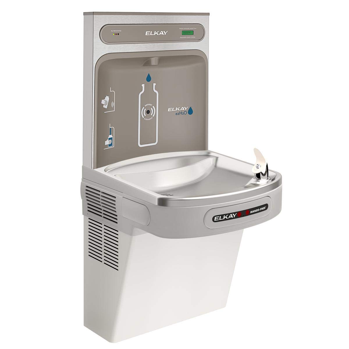 Elkay LZO8WSLK EZH2O Bottle Filling Station and Cooler, Light Gray Granite