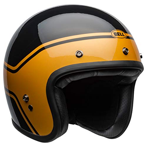 Bell  カスタム 500 オープンフェイス バイク ヘルメット (ストリーク グロス ブラック/ゴールド、S)