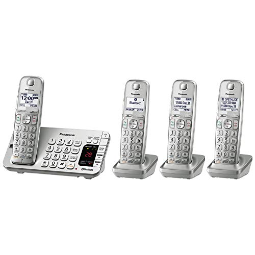  Panasonic Link2Cell Bluetooth コードレス DECT 6.0 拡張可能電話システム (留守番電話機能と強化されたノイズ低減機能付き) - ハンドセット 4 台 - KX-TGE474S...