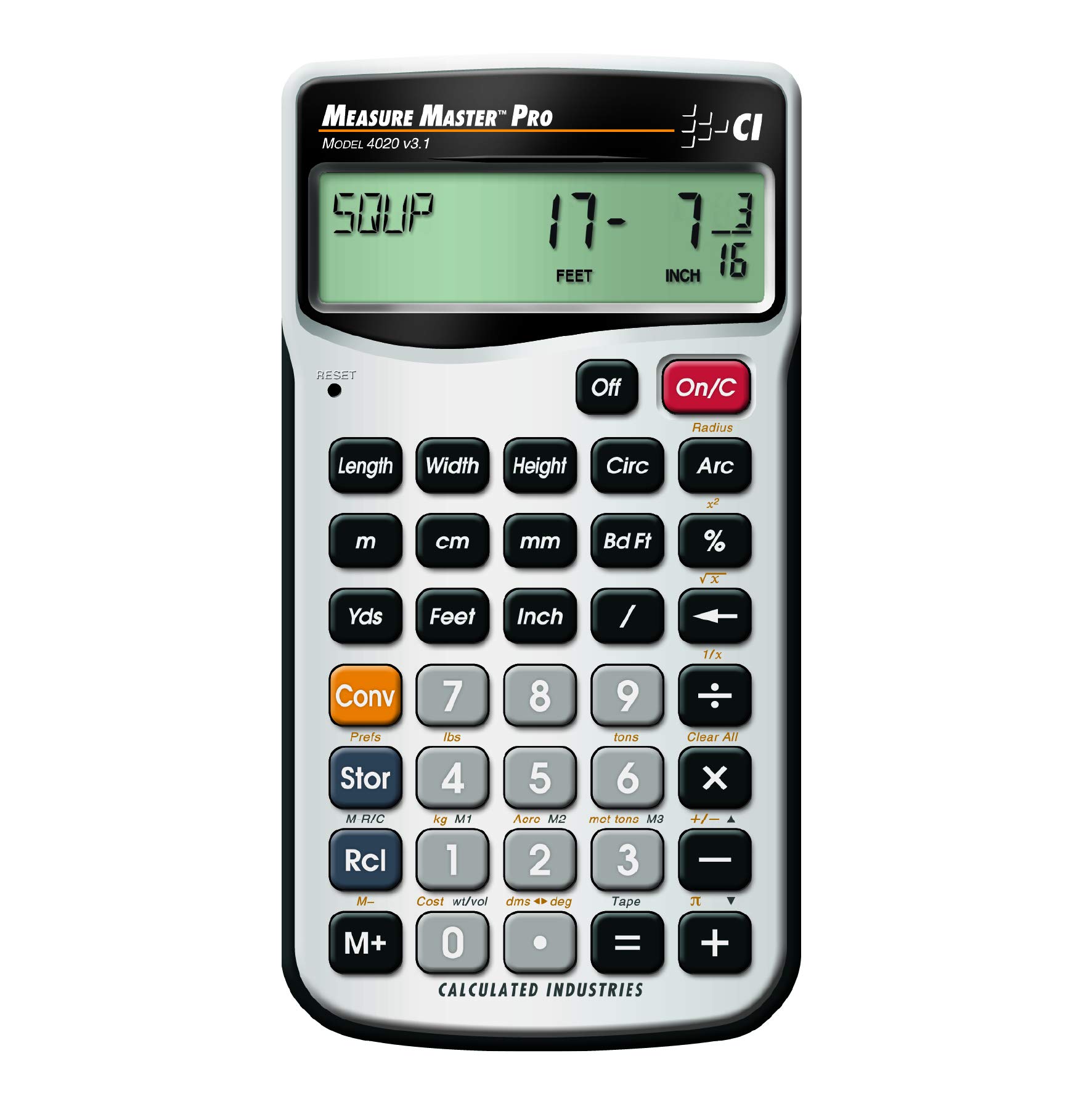 Calculated Industries 4020 Measure Master Pro フィート-インチ-分数およびメートル法構築数学電卓