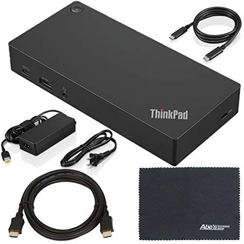 AOM Lenovo ThinkPad (40AS0090US) USB Type-C ドック Gen 2 + ZoomSpeed HDMI ケーブル (イーサネット付き) + スターター バンドル