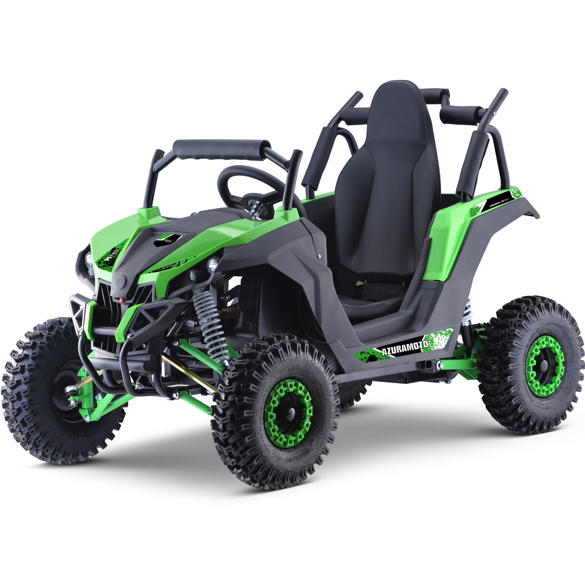 MotoTec レイダー キッズ UTV 48V 1200W フルサスペンション グリーン、Lサ...