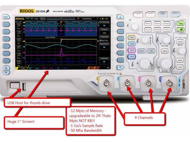 Rigol DS1054Zデジタルオシロスコープ50MhzDSO4チャネル...
