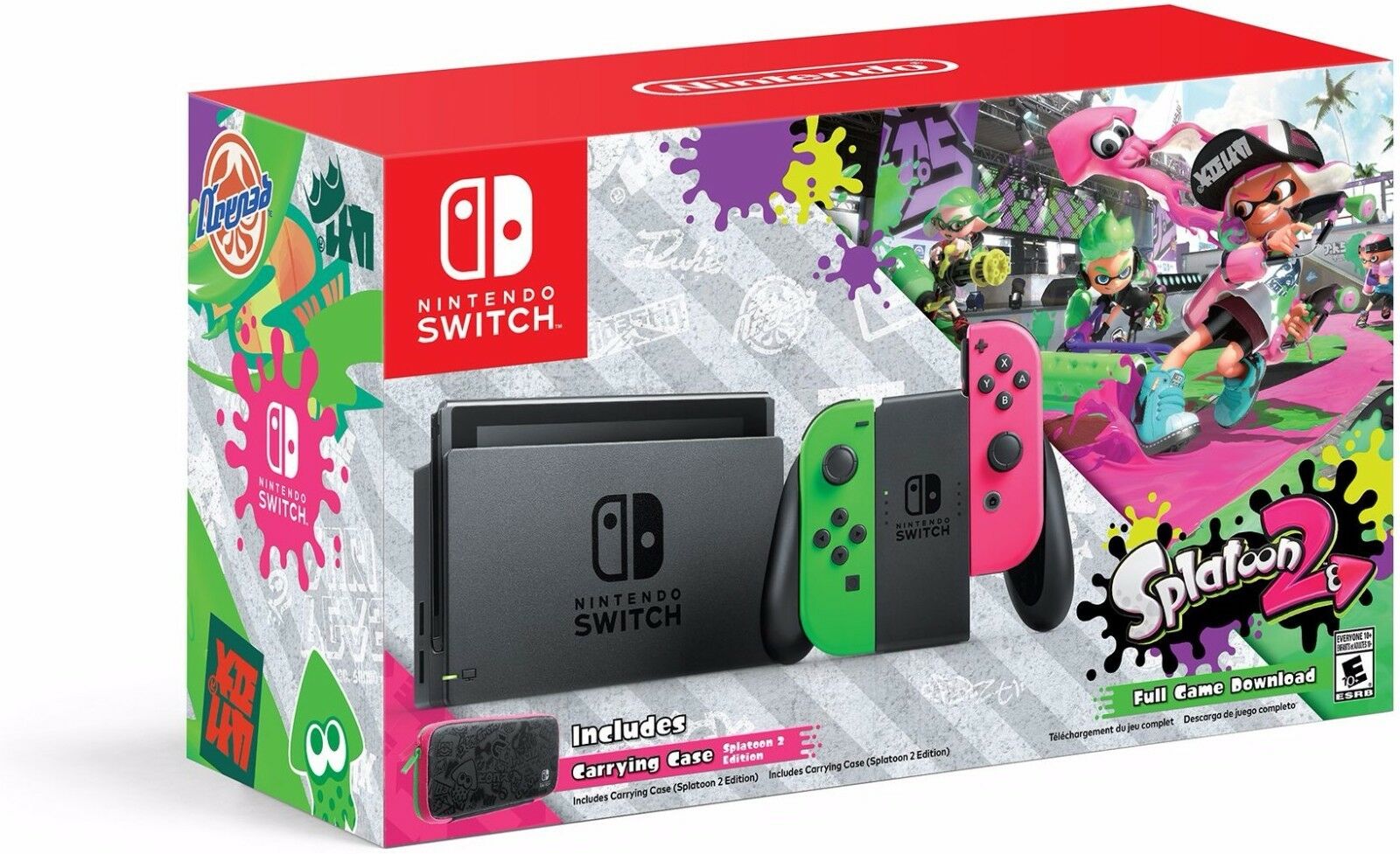 Nintendo スプラトゥーン 2 + ネオングリーン/ネオンピンク Joy-Con を備えた Switch ハードウェア (Switch)