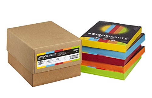Astrobrights 5色混合カートン、24ポンド紙、8.5インチx11インチ。