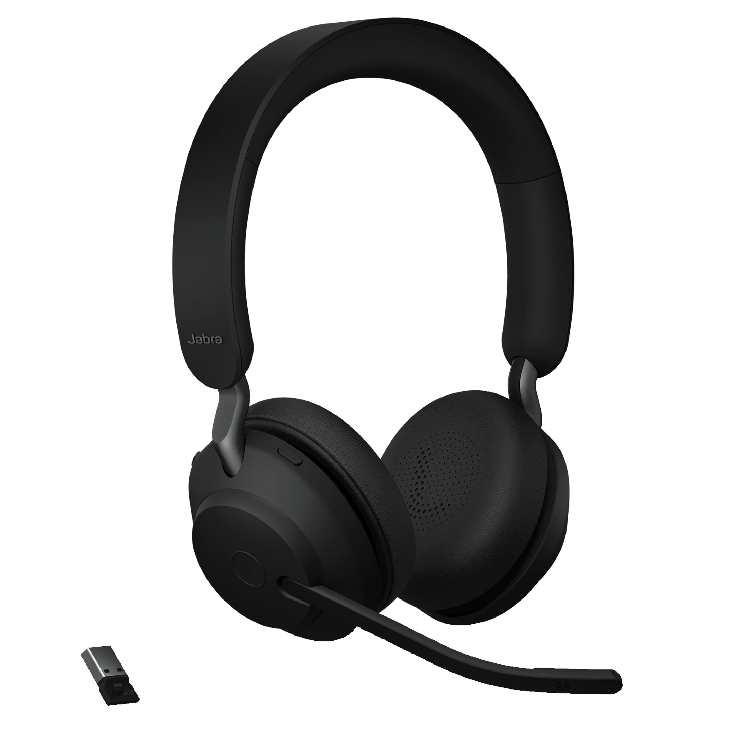  Jabra Evolve2 65 UC ワイヤレス ヘッドフォン、Link380a 付き、ステレオ、ブラック - 通話と音楽用のワイヤレス Bluetooth ヘッドセット、37 時間のバッテリ...