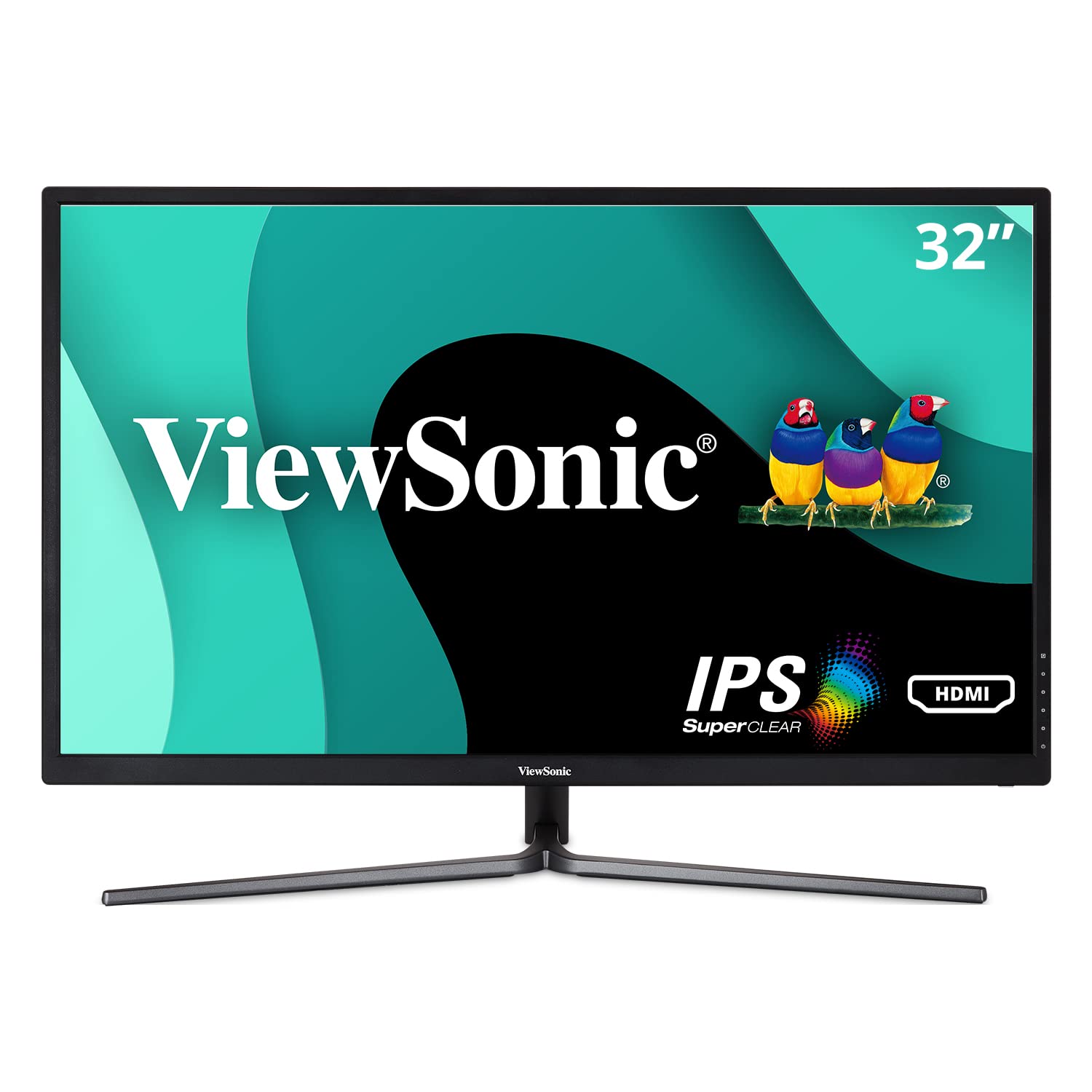 Viewsonic VX3211-2K-MHD 32 インチ IPS WQHD 1440p モニター、99% sRGB カラーカバー率 HDMI VGA および DisplayPort 付き、ブラック