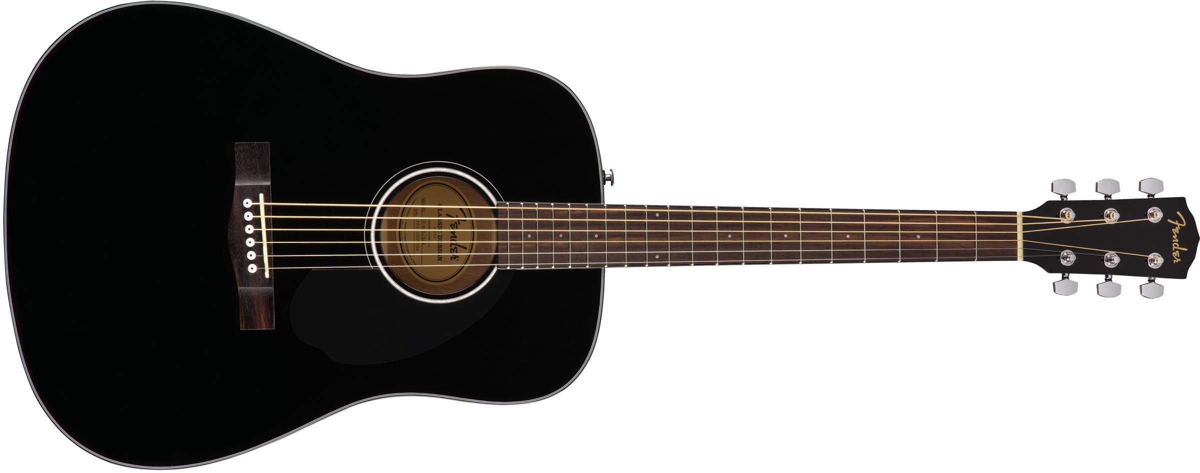 Fender CD-60S ドレッドノート アコースティックギター、ウォルナット指板、ブラック