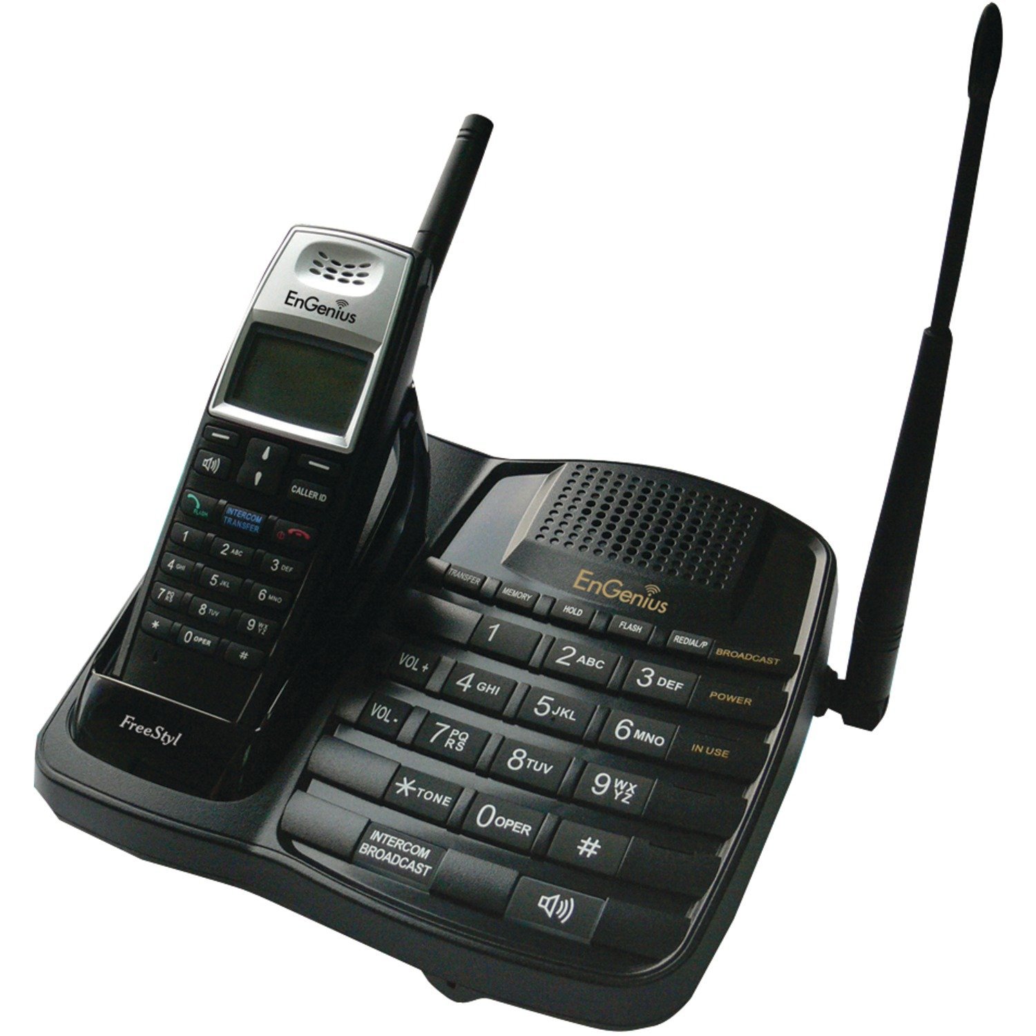 EnGenius FreeStyl1 エクストリームレンジ スケーラブル コードレス電話システム (ハンドセット 1 台、双方向インターコム付き)
