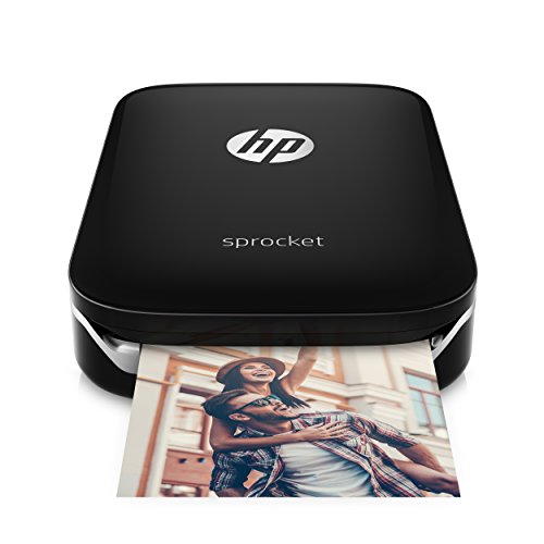 HP Sprocket ポータブルフォトプリンター、ソーシャルメディア写真を2x3フィートの粘着紙に印刷 - ブラック (X7N08A)